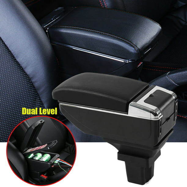 PU Leather Universal Car Seat Armrest Extender Box Storage Box Center Console